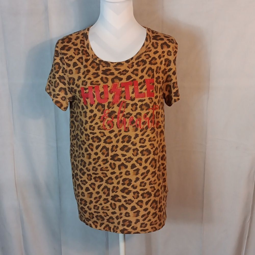 Leopard Print "Hustle & Heart" Graphic Tee - image 6